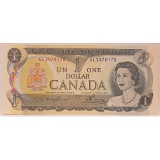 CANADA 1973 . ONE 1 DOLLAR BANKNOTE . LAWSON / BOUEY